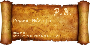 Popper Márta névjegykártya